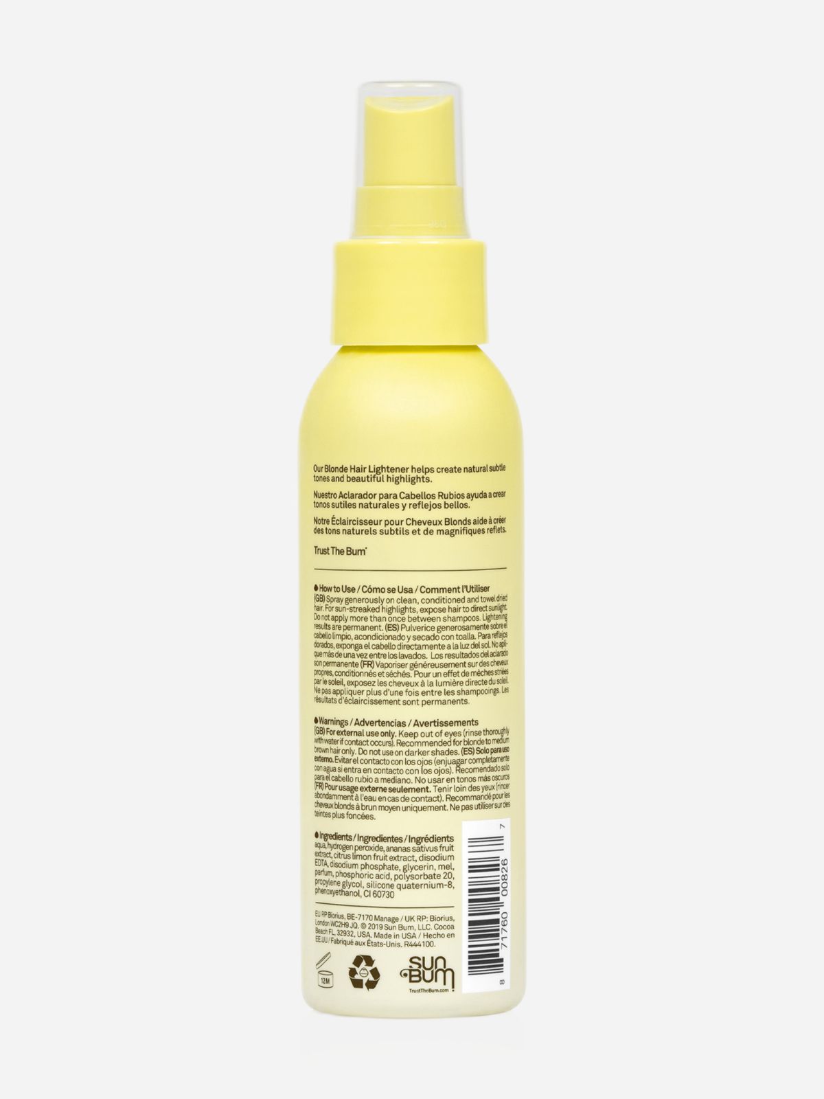 ספריי שמירה על שיער בלונדיני Sun Bum | Blonde Hair Lightener 118 mL / 4 FL OZ